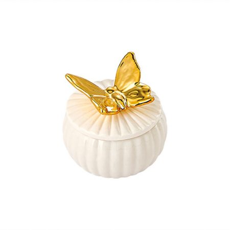 ΜΠΟΜΠΟΝΙΕΡΑ ΜΠΙΖΟΥΤΙΕΡΑ ΠΟΡΣΕΛΑΝΙΝΗ ΜΕ ΧΡΥΣΗ ΠΕΤΑΛΟΥΔΑ Φ7Χ6CM