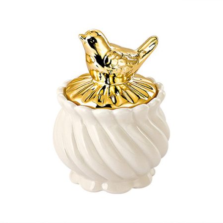 ΜΠΟΜΠΟΝΙΕΡΑ ΜΠΙΖΟΥΤΙΕΡΑ ΠΟΡΣΕΛΑΝΙΝΗ ΜΕ ΧΡΥΣΟ ΚΑΠΑΚΙ ΠΕΡΙΣΤΕΡΙ Φ9X12CM