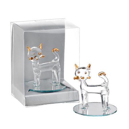 ΓΥΑΛΙΝΗ ΜΠΟΜΠΟΝΙΕΡΑ ΓΑΤΟΥΛΑ ΣΕ PVC ΚΟΥΤΑΚΙ 6x5x8cm