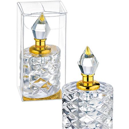 ΜΠΟΜΠΟΝΙΕΡΑ ΚΡΥΣΤΑΛΛΙΝΟ ΟΒΑΛ ΜΠΟΥΚΑΛΑΚΙ ΑΡΩΜΑΤΟΣ ΧΡΥΣΟ 4X8.5CM ΜΕ ΚΟΥΤΑΚΙ PVC 4X8.5CM