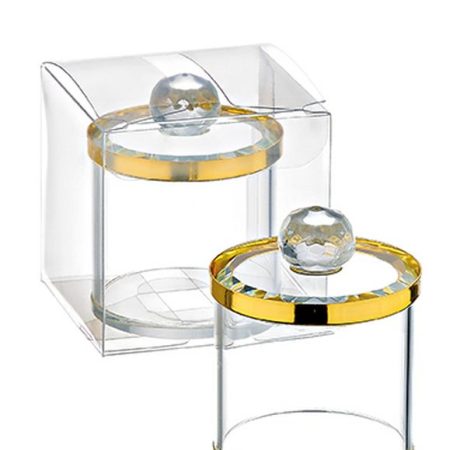 ΜΠΟΜΠΟΝΙΕΡΑ ΓΥΑΛΙΝΗ ΜΠΙΖΟΥΤΙΕΡΑ ΣΤΡΟΓΓΥΛΗ ΧΡΥΣΗ 5X6CM ΜΕ ΚΟΥΤΑΚΙ PVC 6X6CM