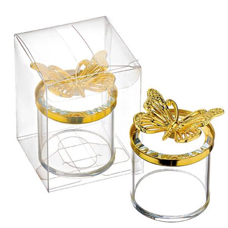 ΜΠΟΜΠΟΝΙΕΡΑ ΓΥΑΛΙΝΗ ΣΤΡΟΓΓΥΛΗ ΜΠΙΖΟΥΤΙΕΡΑ ΧΡΥΣΗ ΠΕΤΑΛΟΥΔΑ 5X7CM ΜΕ ΚΟΥΤΑΚΙ PVC 6X8CM