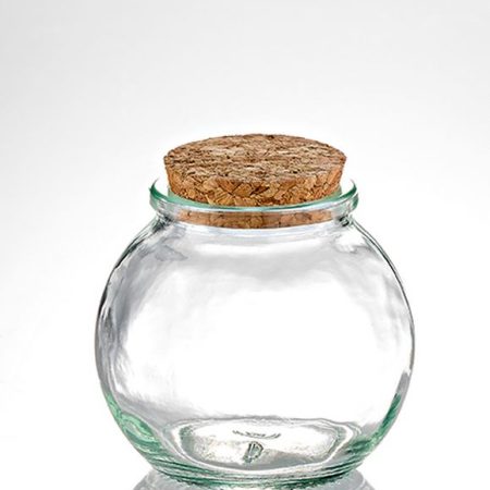 ΜΠΟΜΠΟΝΙΕΡΑ ΓΥΑΛΙΝΟ ΒΑΖΑΚΙ ΣΤΡΟΓΓΥΛΟ ΜΕ ΦΕΛΛΟ 140ml Φ6.9x6.8cm