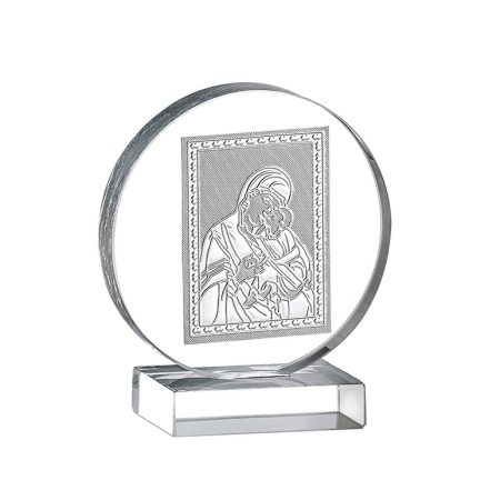 ΕΙΚΟΝΑ ΠΑΝΑΓΙΤΣΑ ΓΥΑΛΙΝΗ ΣΕ ΛΕΥΚΟ KOYTAKI 5.5x6.5cm