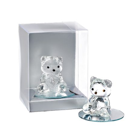 ΜΠΟΜΠΟΝΙΕΡΑ ΑΡΚΟΥΔΑΚΙ ΓΥΑΛΙΝΟ ΣΕ PVC KOYTAKI 6x5x8cm