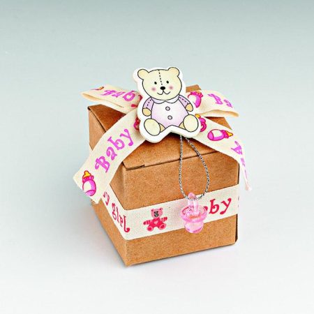 ΜΠΟΜΠΟΝΙΕΡΑ ΧΑΡΤΙΝΟ ΚΟΥΤΑΚΙ BABY GIRL ΡΟΖ 5Χ5Χ5Υ