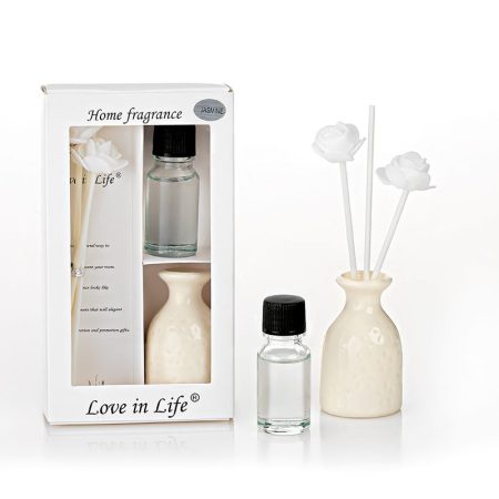 ΜΠΟΜΠΟΝΙΕΡΑ ΑΡΩΜΑΤΙΚΟ ΧΩΡΟΥ 10ml ΜΕ STICKS ΣΕ ΛΕΥΚΟ ΚΟΥΤΙ 9X4.5X15CM/ 6 ΑΡΩΜΑΤΑ