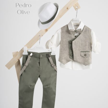Βαπτιστικό κοστούμι Piccolino Pedro σε χρώμα Olive