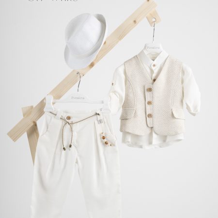 Βαπτιστικό κοστούμι Piccolino Lewis σε χρώμα Off white